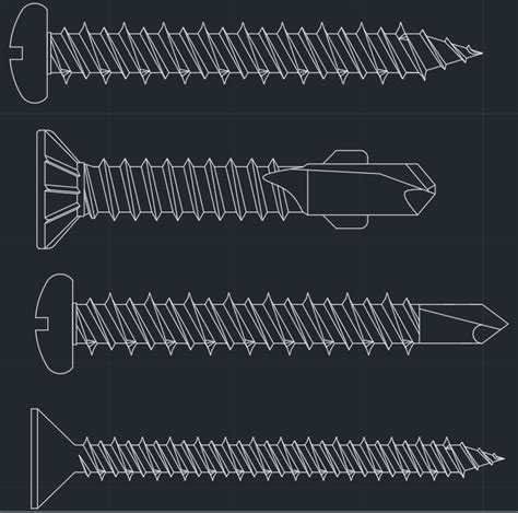 12 sheet metal screw autocad|screw cad block.